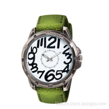 2014 New Fashion, Unisex Round Analog Zinc, Alloy Quartz, Watch with Silicone Strap, Army Green